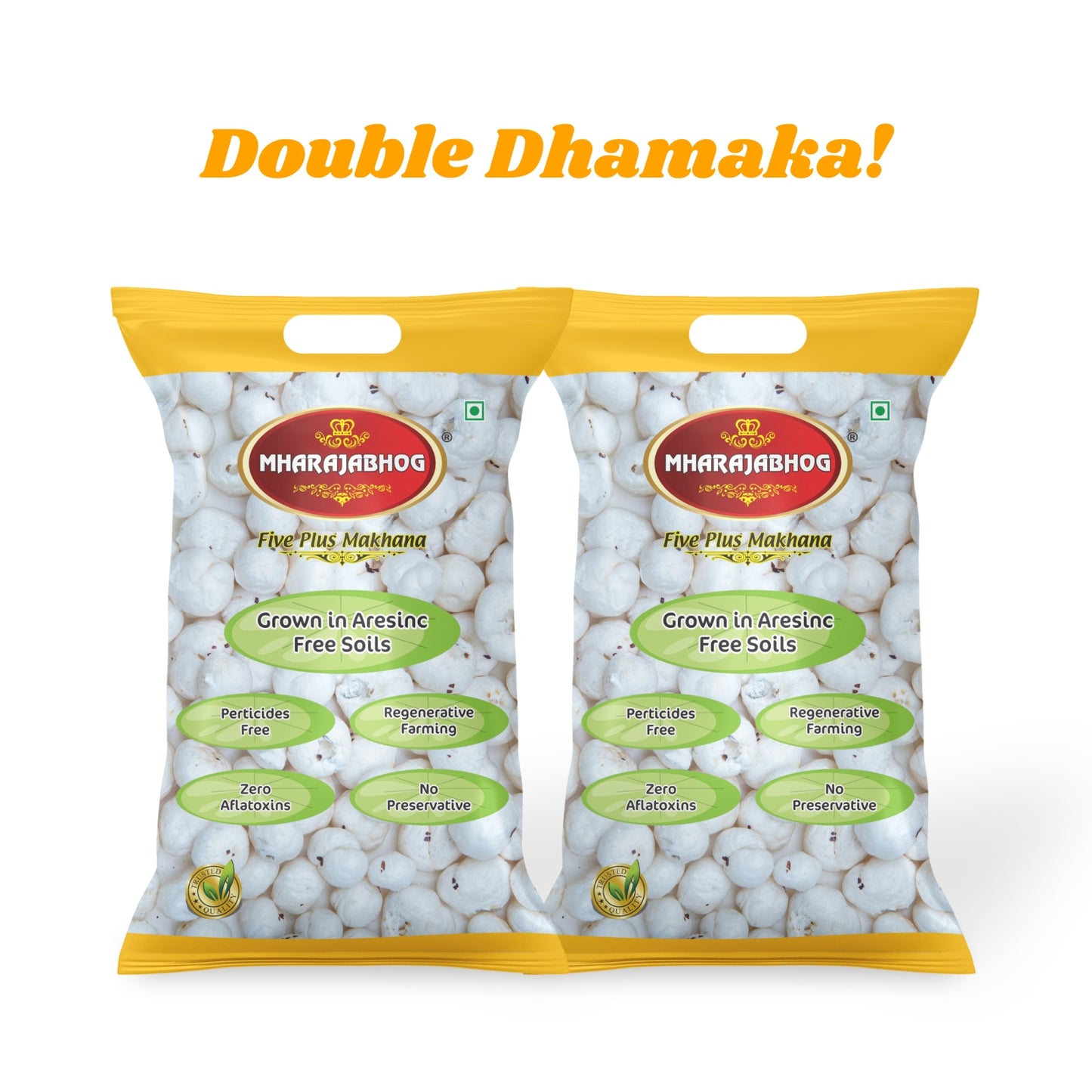 Mharajabhog Five Plus Makhana β Pack of 2 (400g) | Premium 5 Suta+ White Lotus Seeds