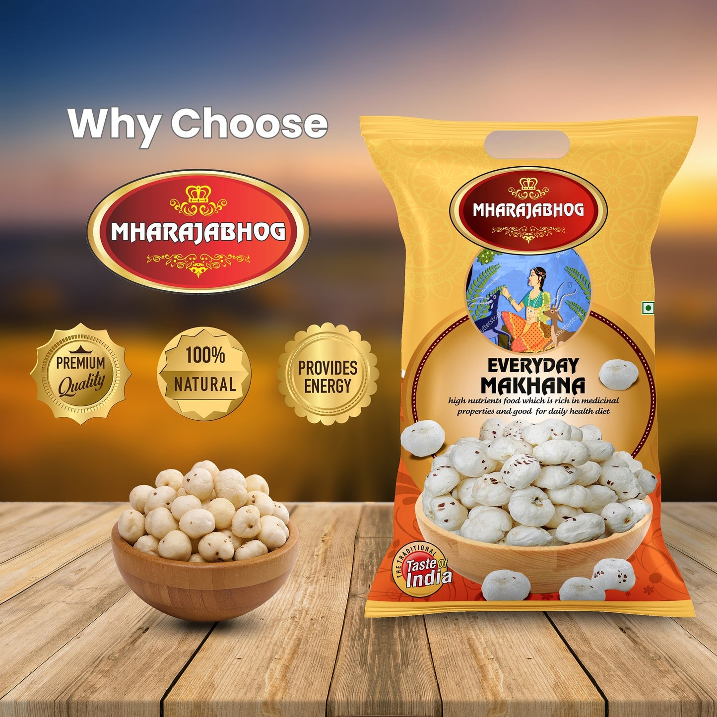 β¨ Mharajabhog Everyday Makhana β 250g | 4 Suta+ Handpicked Lotus Seeds Everyday Health, Everyday Crunch