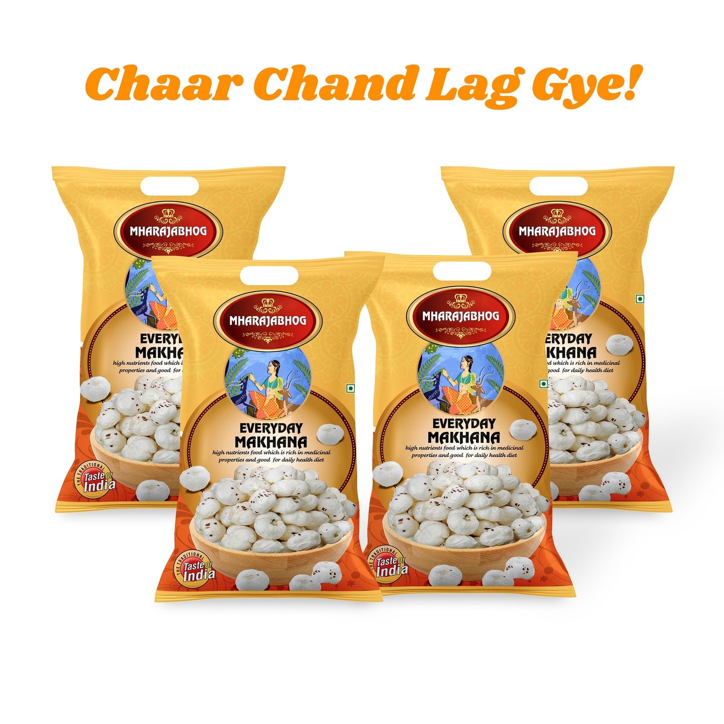 Mharajabhog Everyday Makhana β Pack of 4 (1kg) | Premium 4 Suta+ White Lotus Seeds