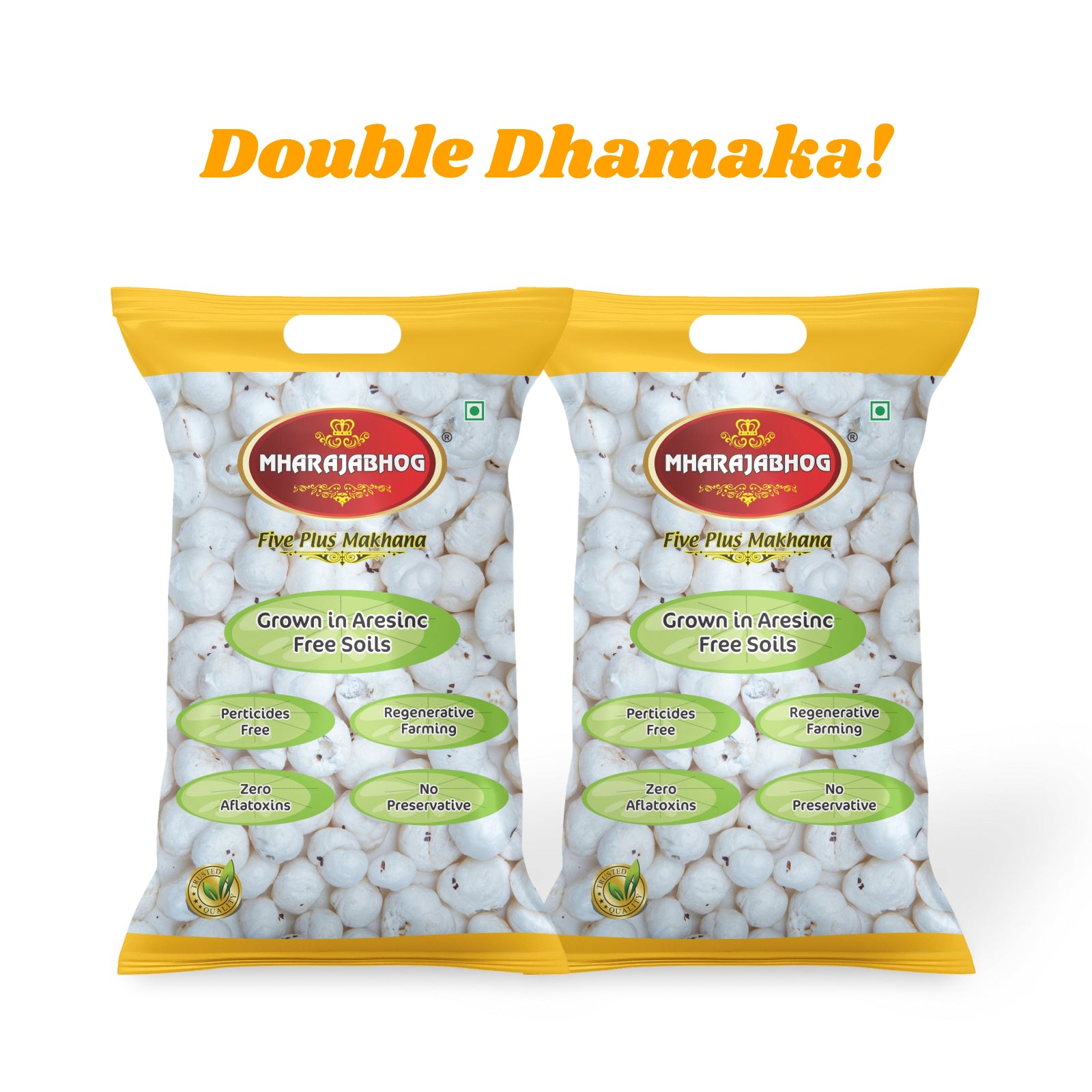 Mharajabhog Five Plus Makhana – Pack of 2 (400g) | Premium 5 Suta+ White Lotus Seeds
