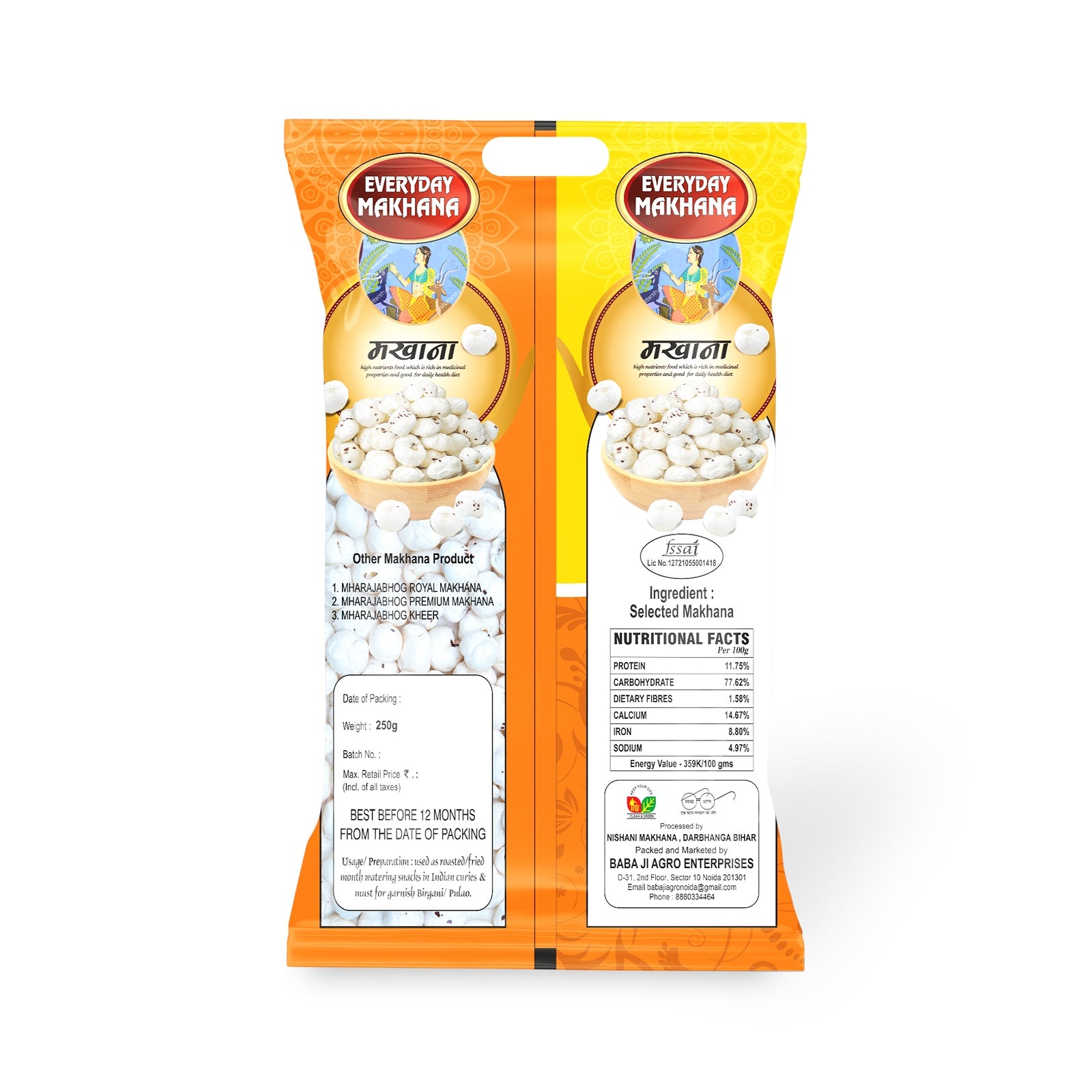 Mharajabhog Everyday Makhana – 250g | 4 Suta+ Handpicked Lotus Seeds Everyday Health, Everyday Crunch