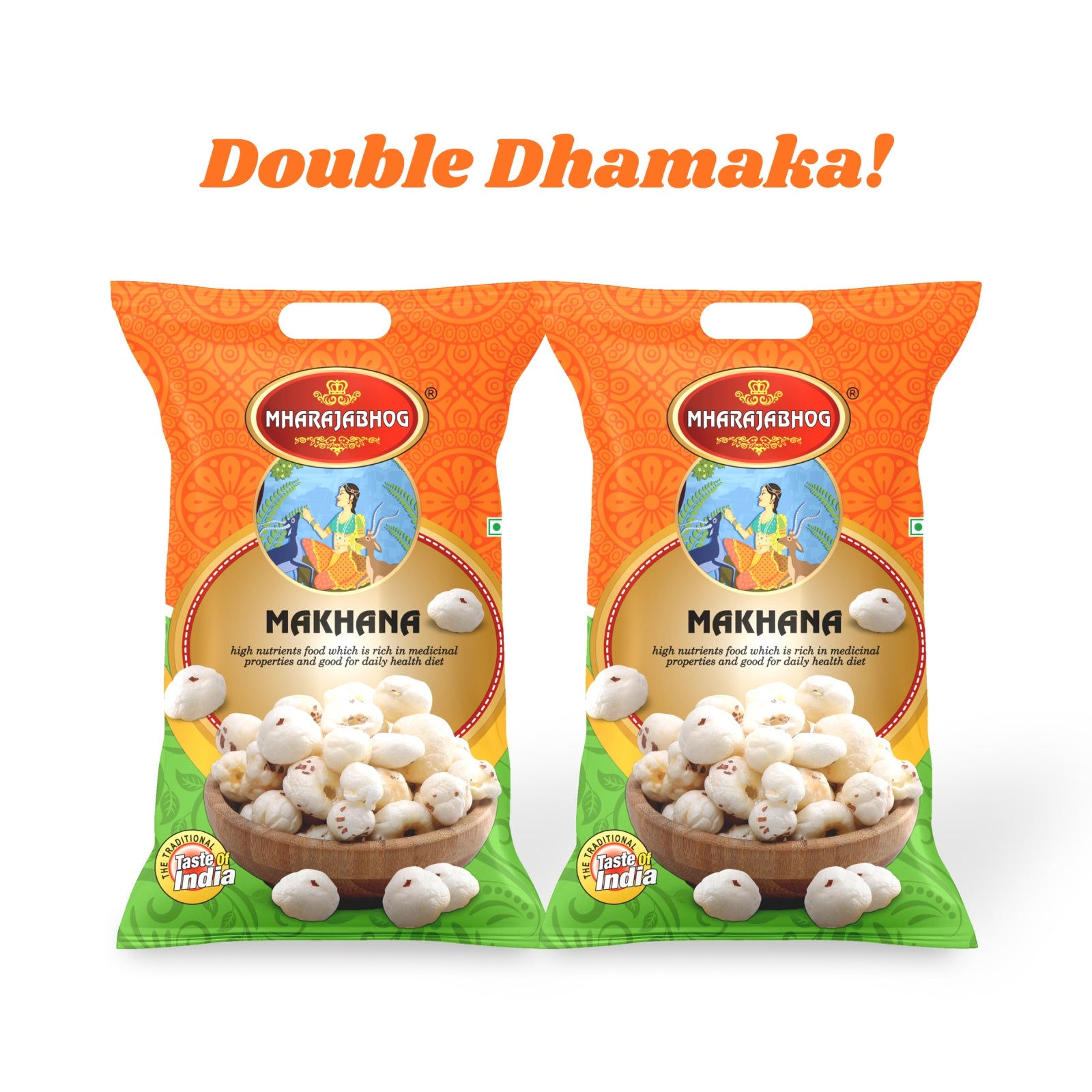 Mharajabhog Premium Makhana – 100g | 5 Suta+ Handpicked Lotus Seeds Small Pack, Big Crunch