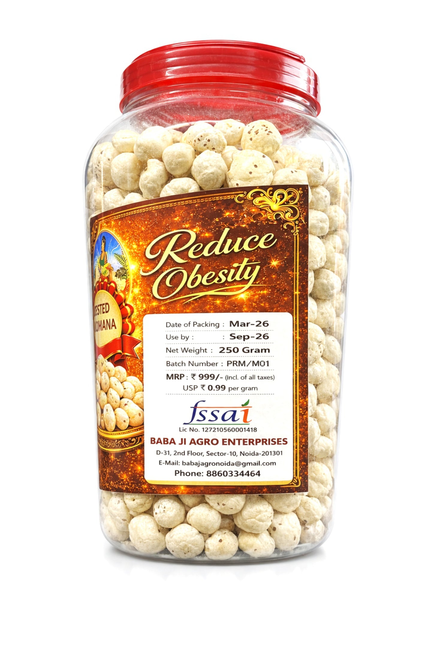 Mhararajabhog Plain Rosted Makhana | 250g Jar