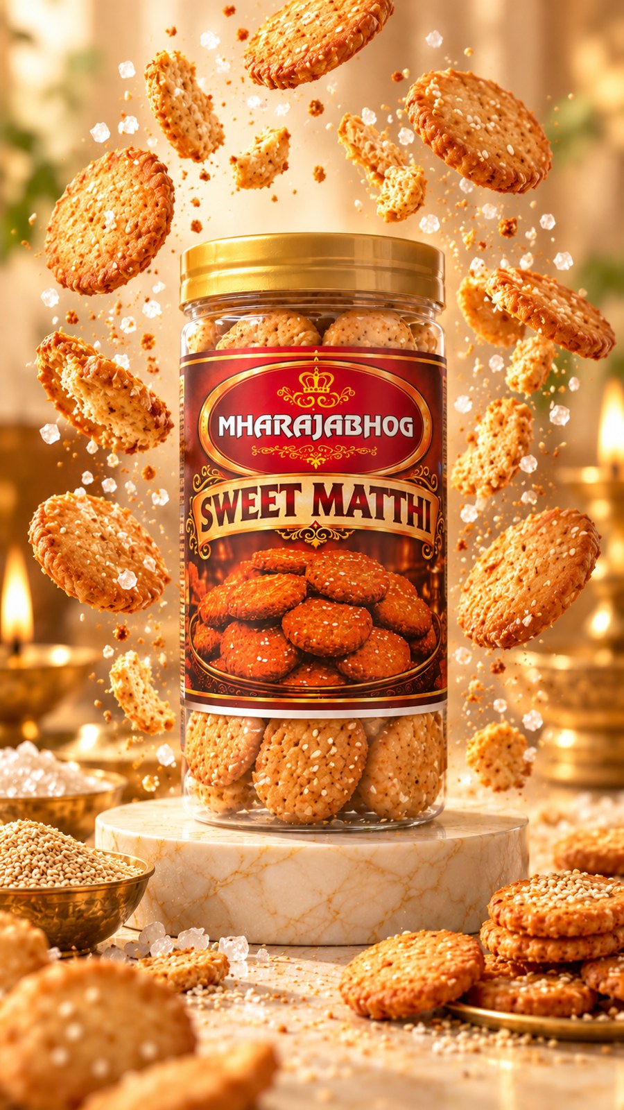 Mharajabhog Diwali Gift Hamper | Mast Pudina & Chatpata Tomato Makhana, Sweet Matthi + Makhana Pouch